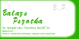 balazs pszotka business card